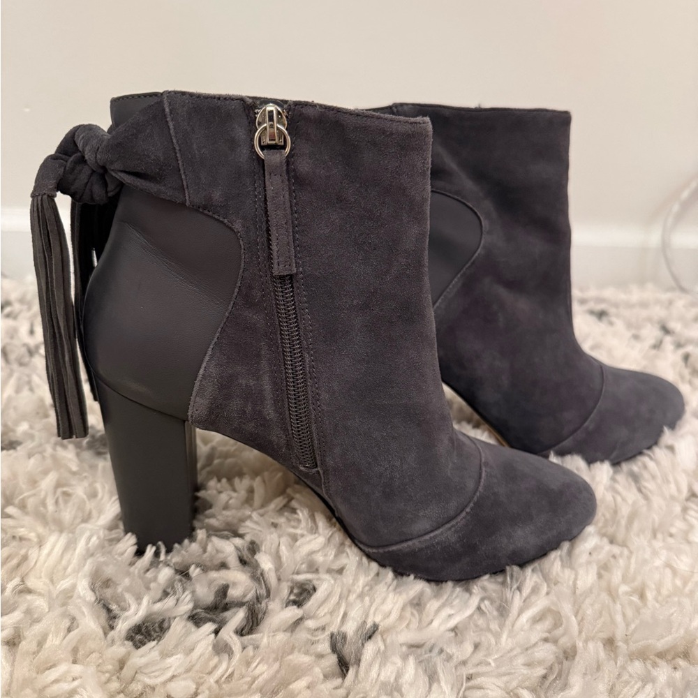 White House Black Market  Gray Suede Ankle Boots - Size 8.5
